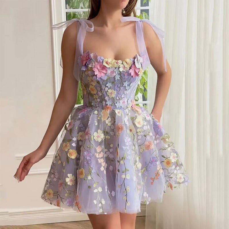 Delicate Bloom Embroidered Dress - TheBohoBloom