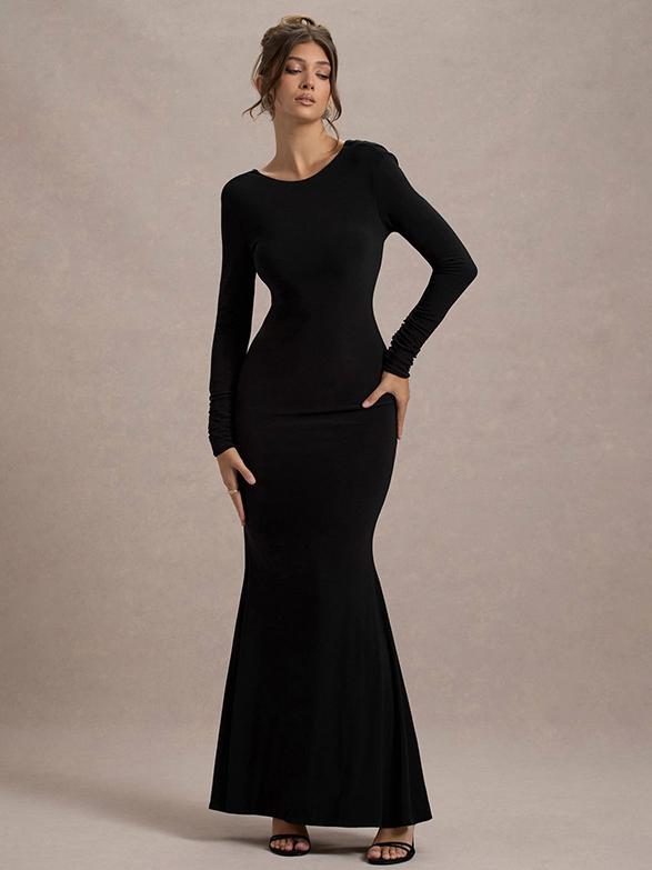 Moonlit Grace Bow - Back Maxi Dress - TheBohoBloom