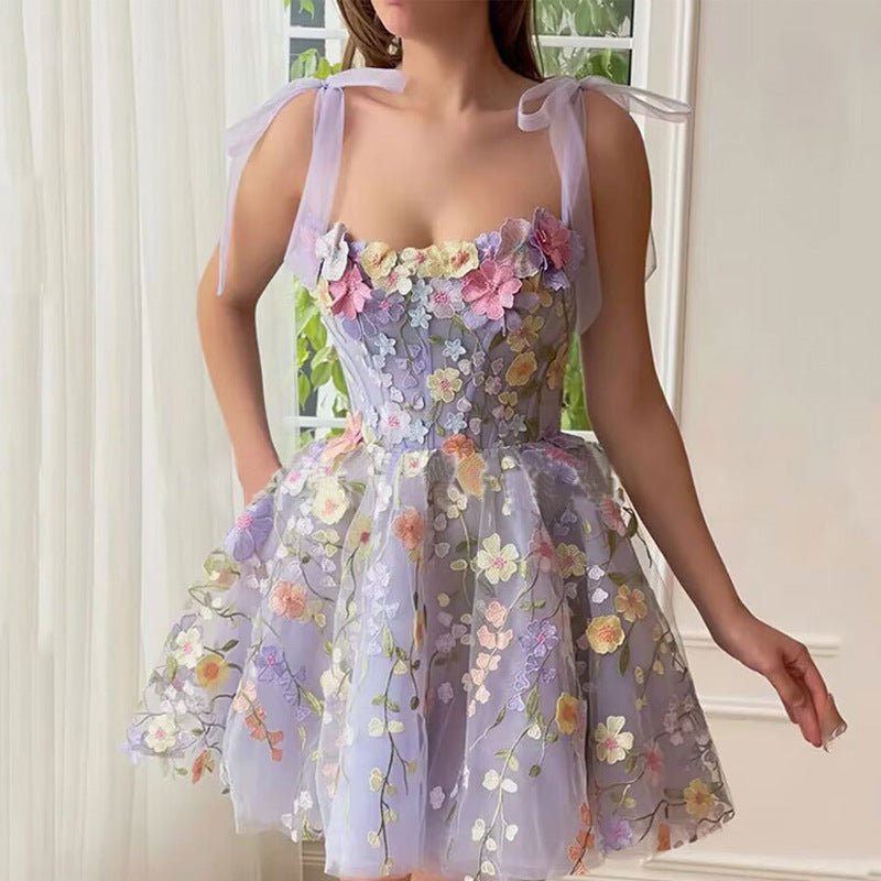 Delicate Bloom Embroidered Dress - TheBohoBloom