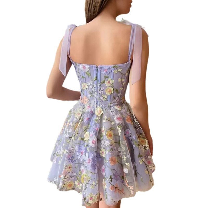 Delicate Bloom Embroidered Dress - TheBohoBloom