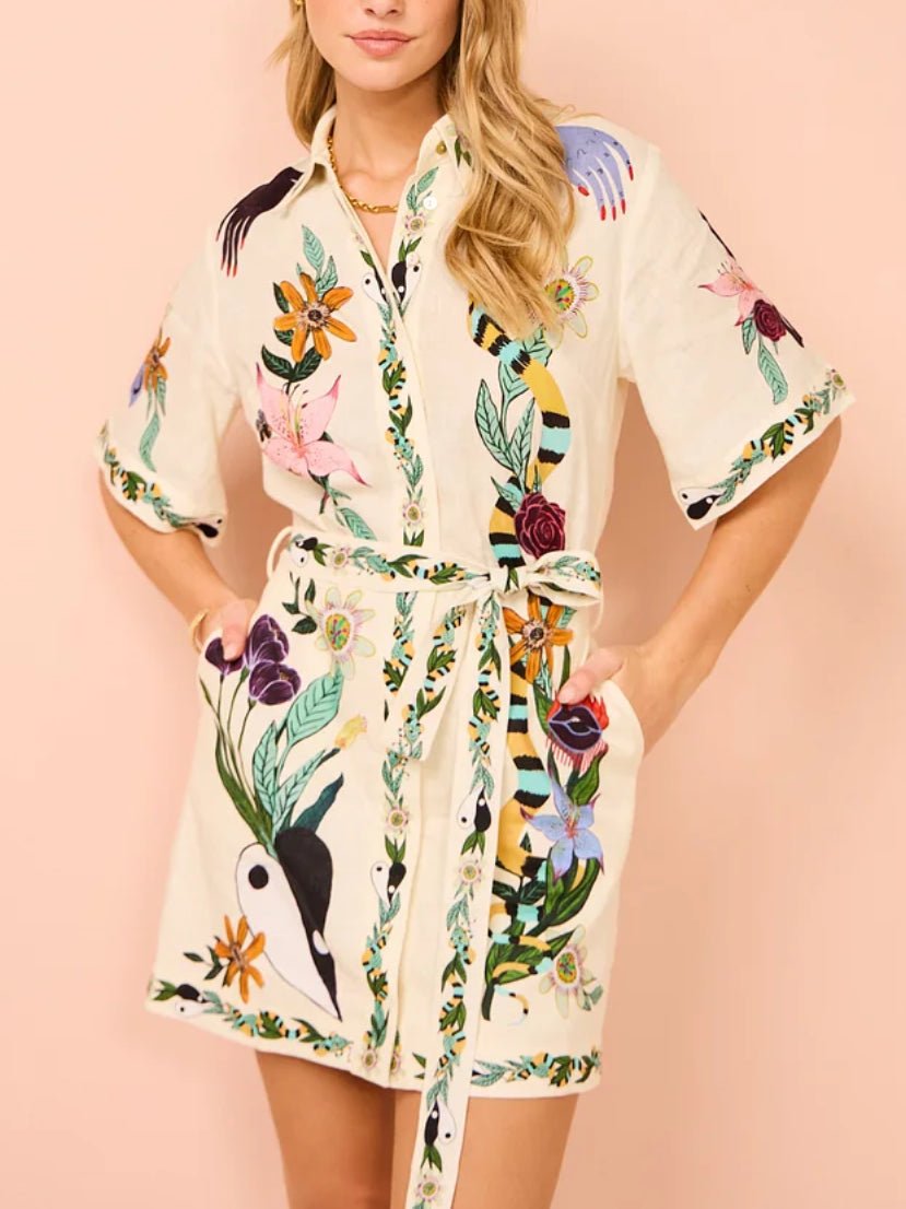 Sleek Satin Print Mini Dress - TheBohoBloom