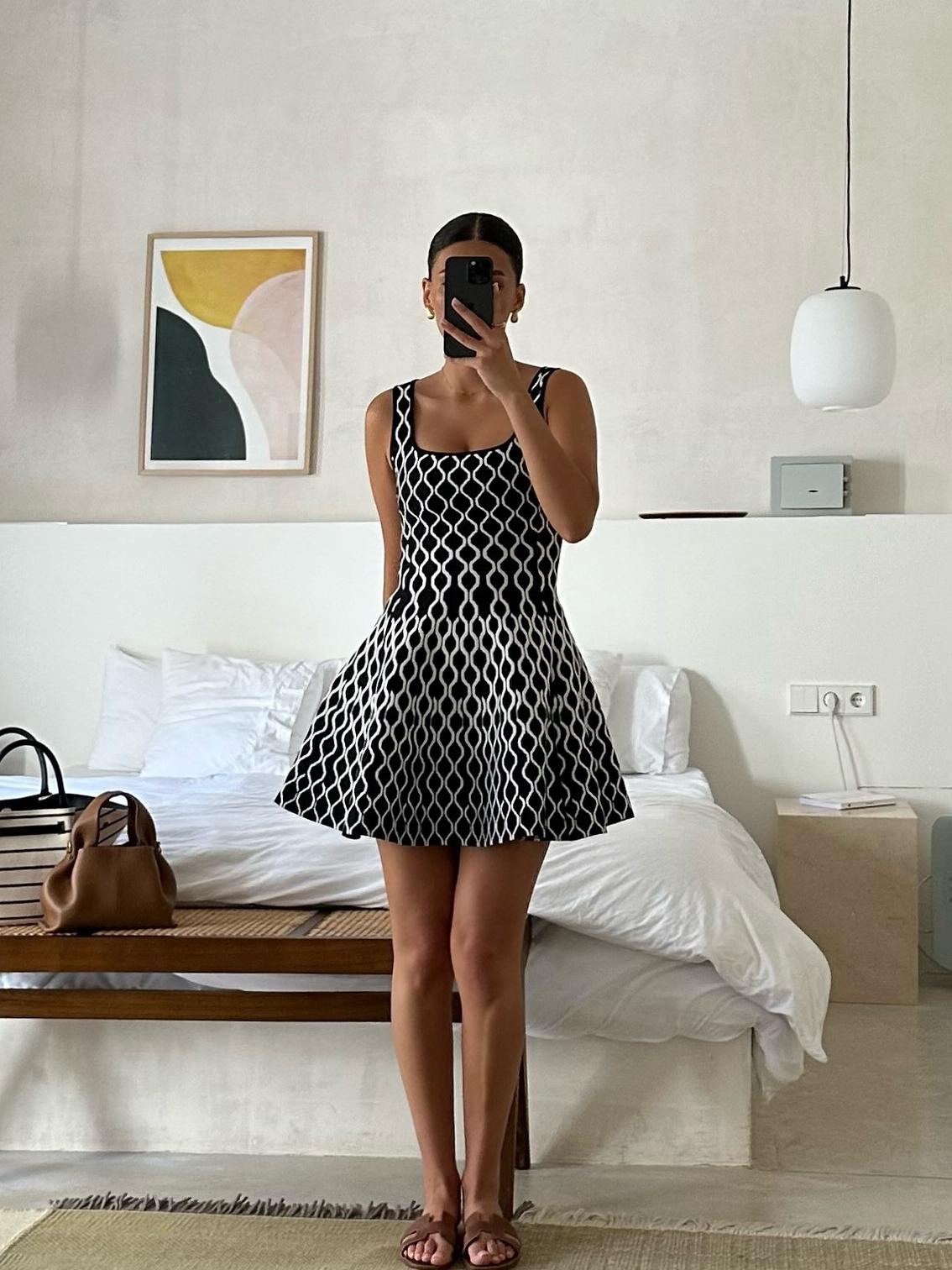 Sleek Motion Wave Mini Dress - TheBohoBloom