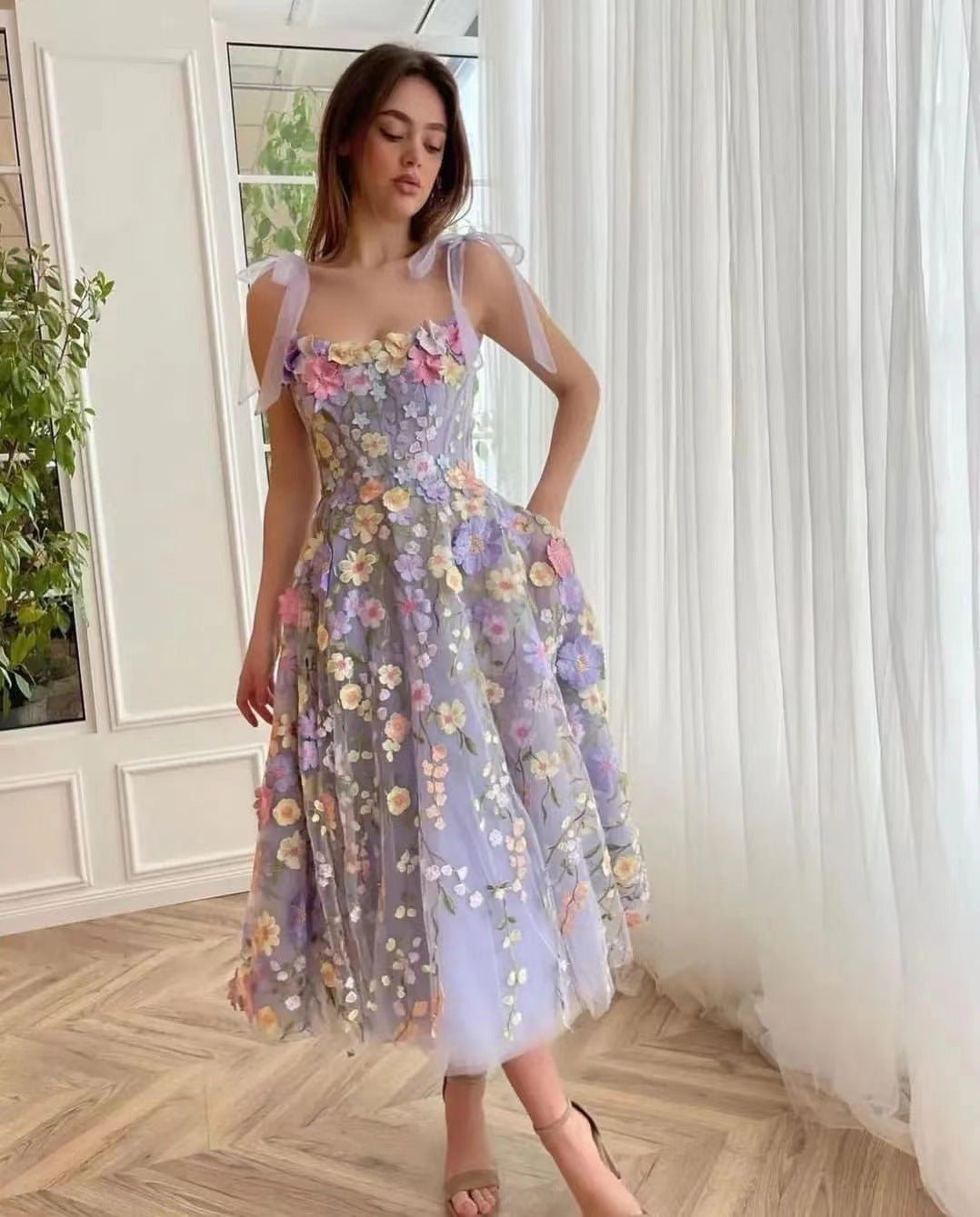Delicate Bloom Embroidered Dress - TheBohoBloom