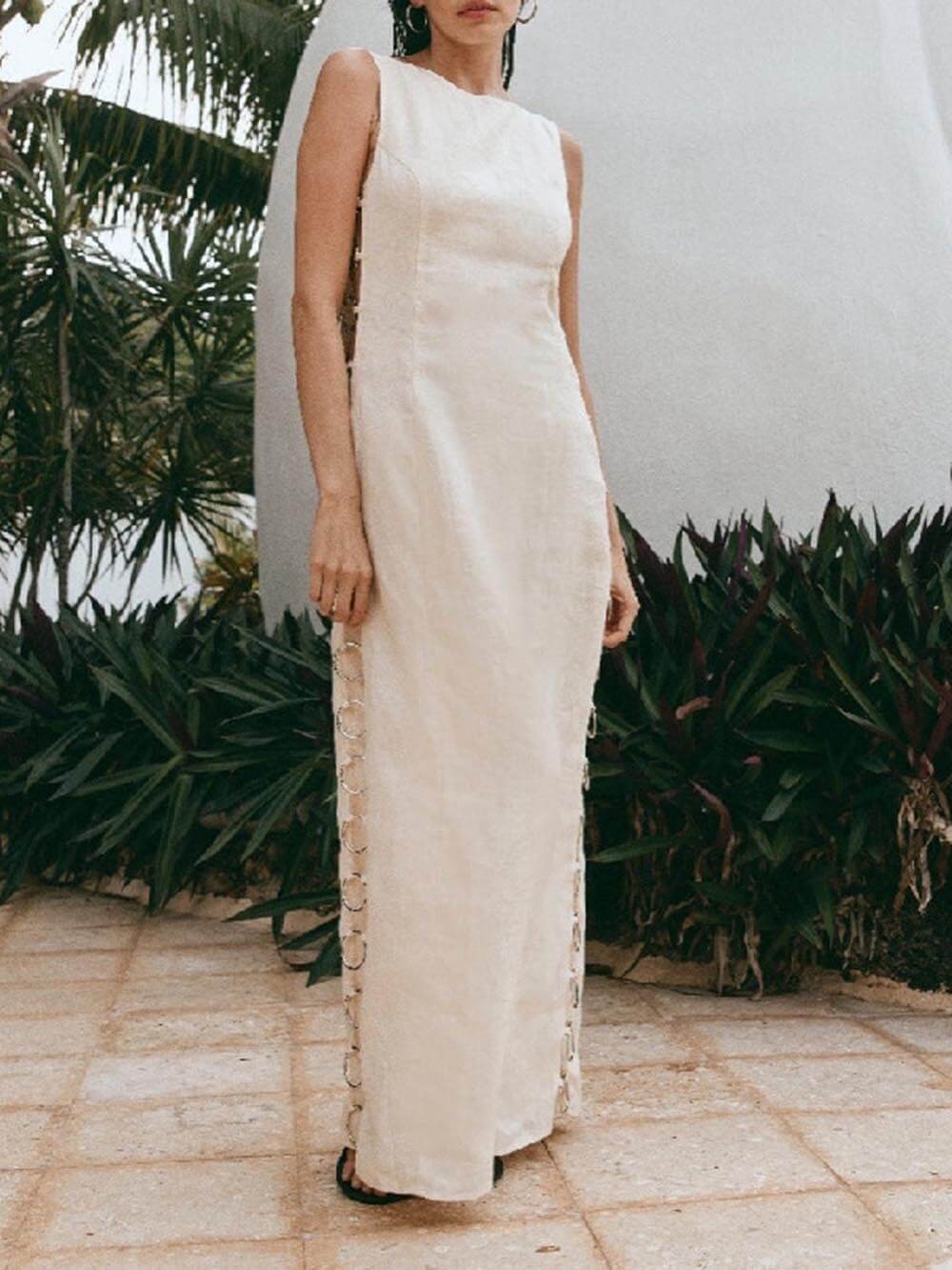 Earthline Abstract Midi Dress - TheBohoBloom