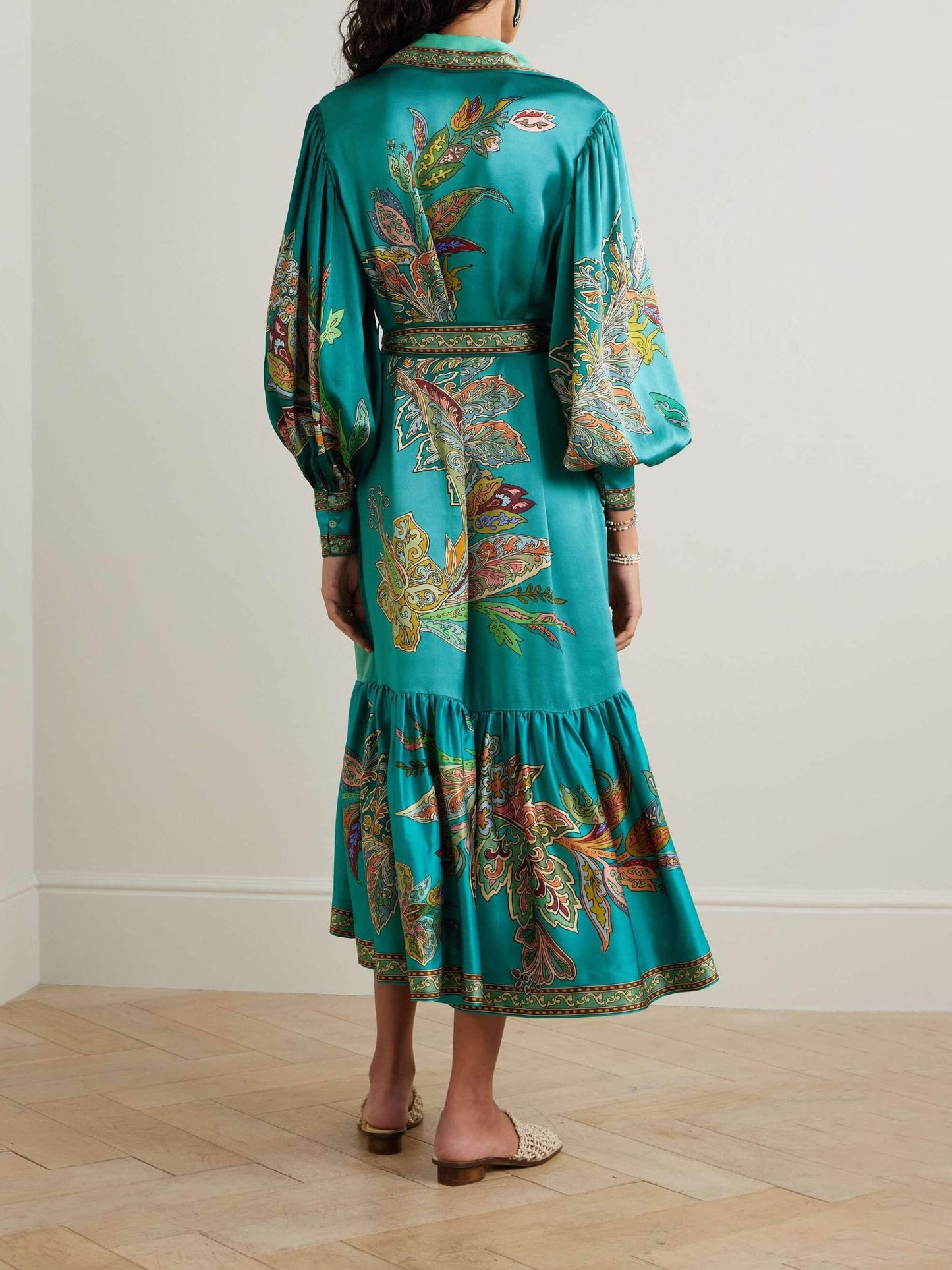 Satin Floral Midi Dress - TheBohoBloom
