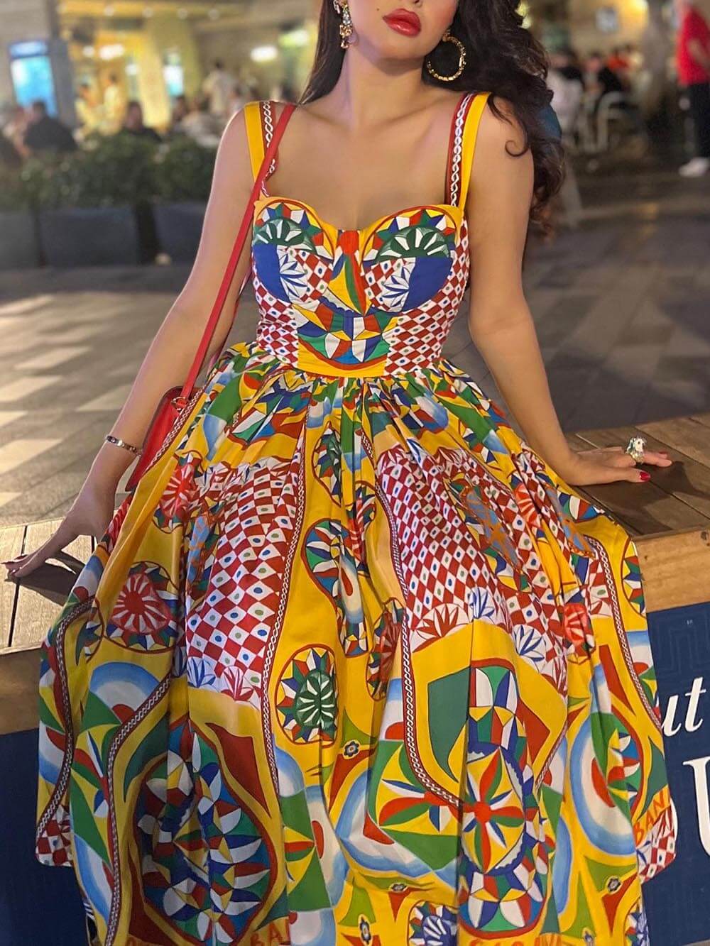 Exotic Sunset Backless Midi Dress - TheBohoBloom