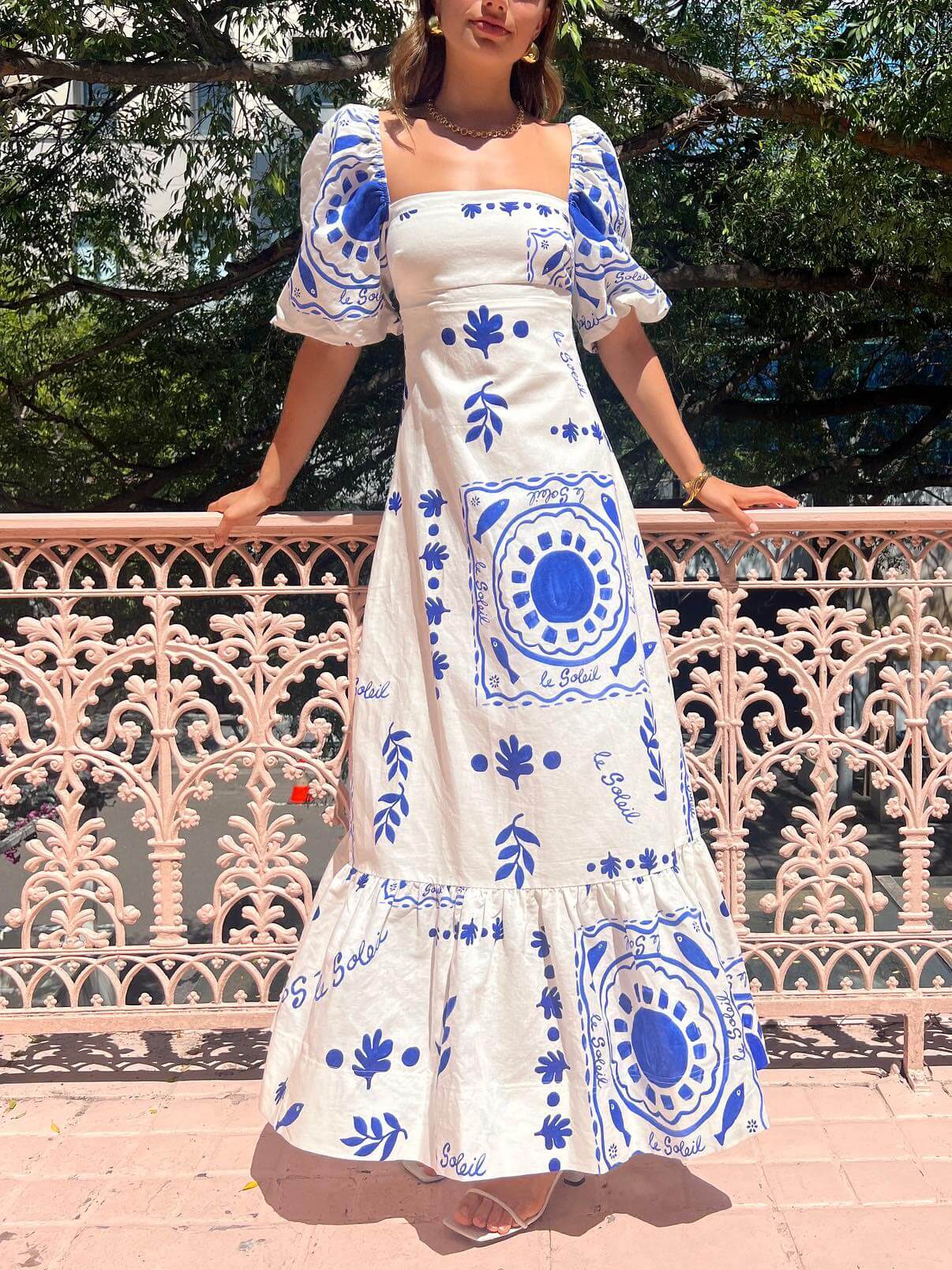 Bloom Vacation Puff Sleeve Maxi Dress - TheBohoBloom