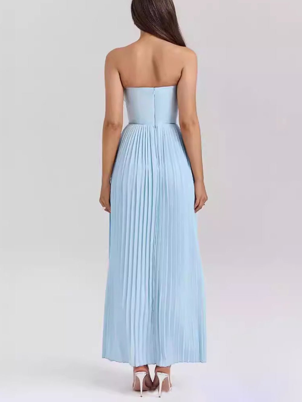 Classic Strapless Pleated Maxi Dress - TheBohoBloom