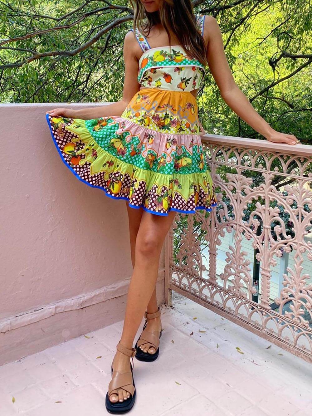Tutti Frutti Garden Party Mini Dress - TheBohoBloom