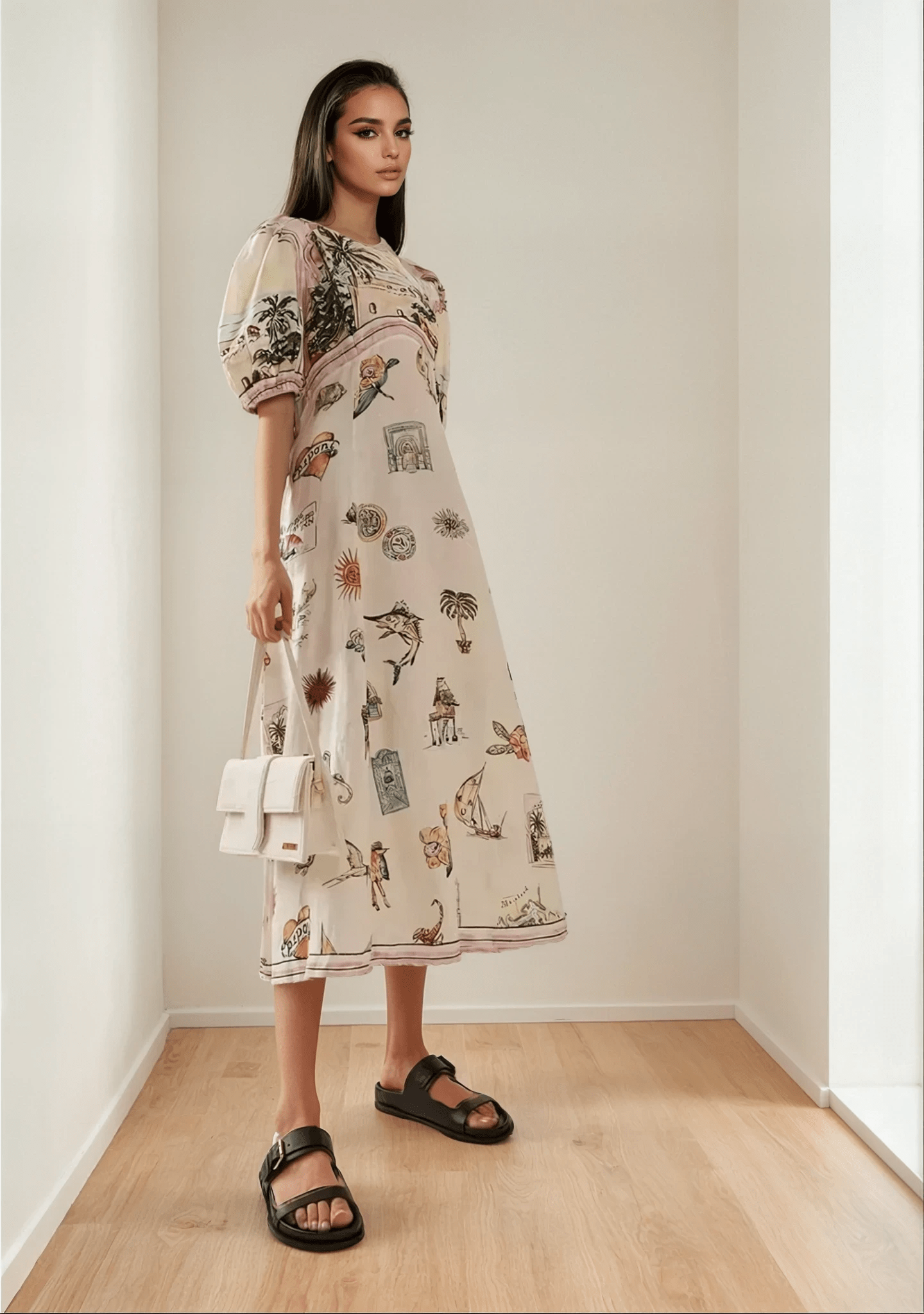 Vintage Voyage Midi Dress - TheBohoBloom