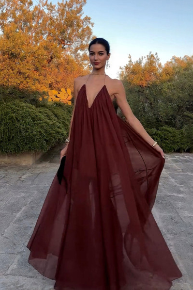 Ebon Muse Cascade Maxi Dress
