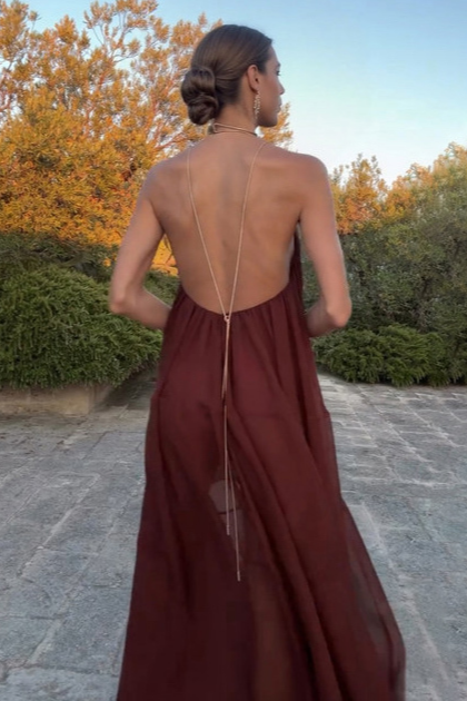 Ebon Muse Cascade Maxi Dress