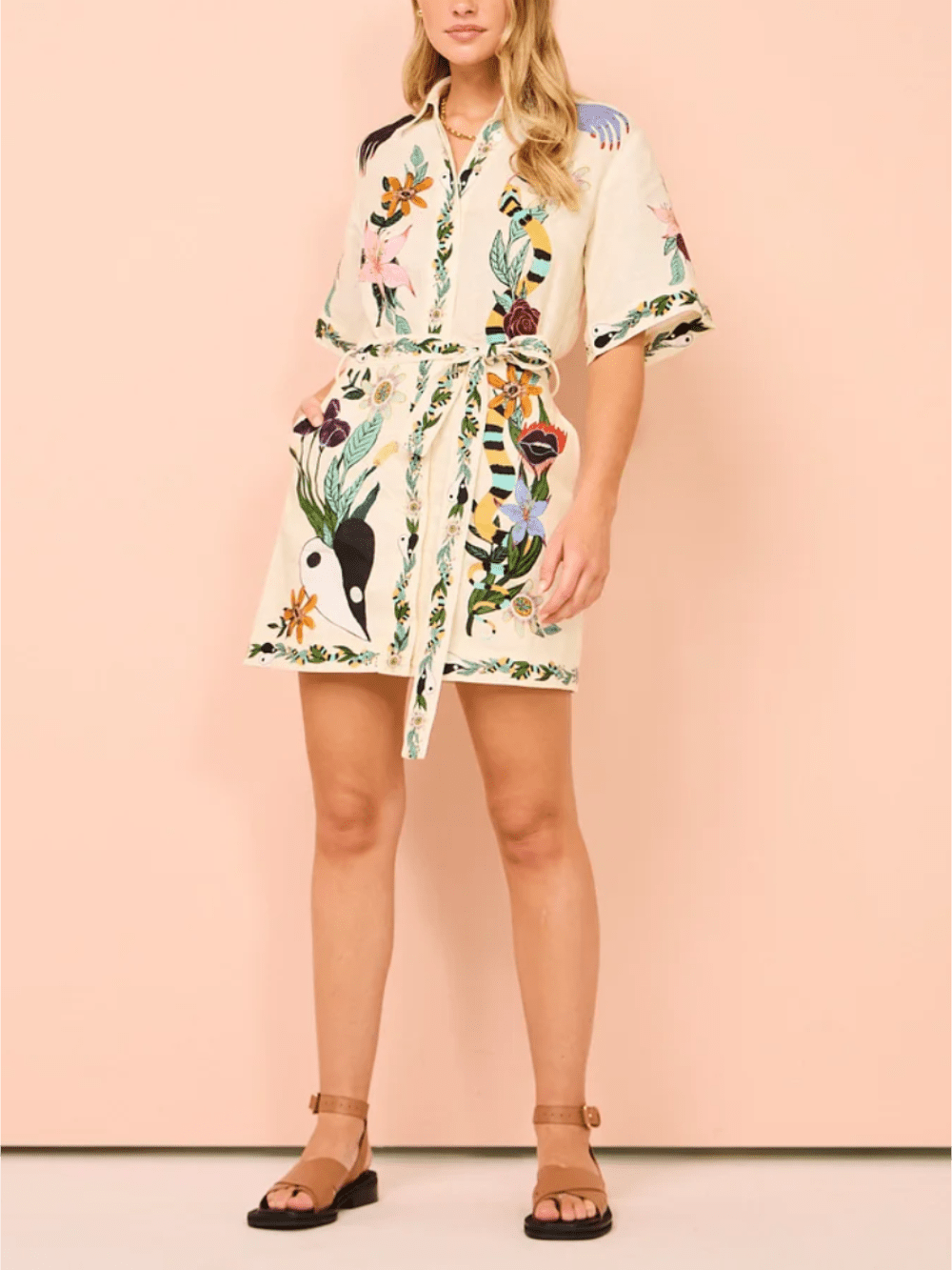 Sleek Satin Print Mini Dress - TheBohoBloom