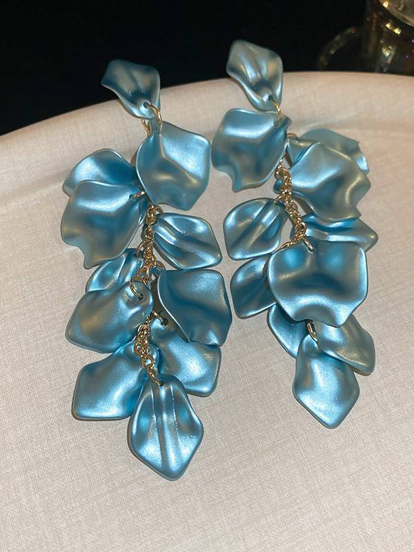 Rose Petal Tassel Earrings