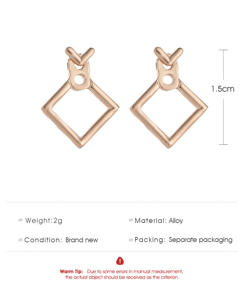 Trendy Cute Nickel Free Square Stud Earrings