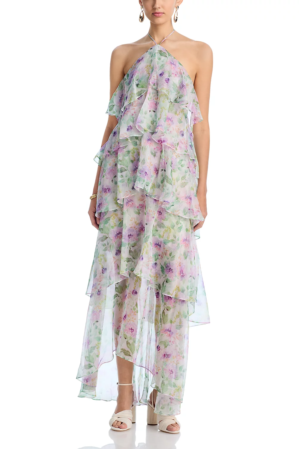 Lucienne Sheer Cascade Maxi Dress