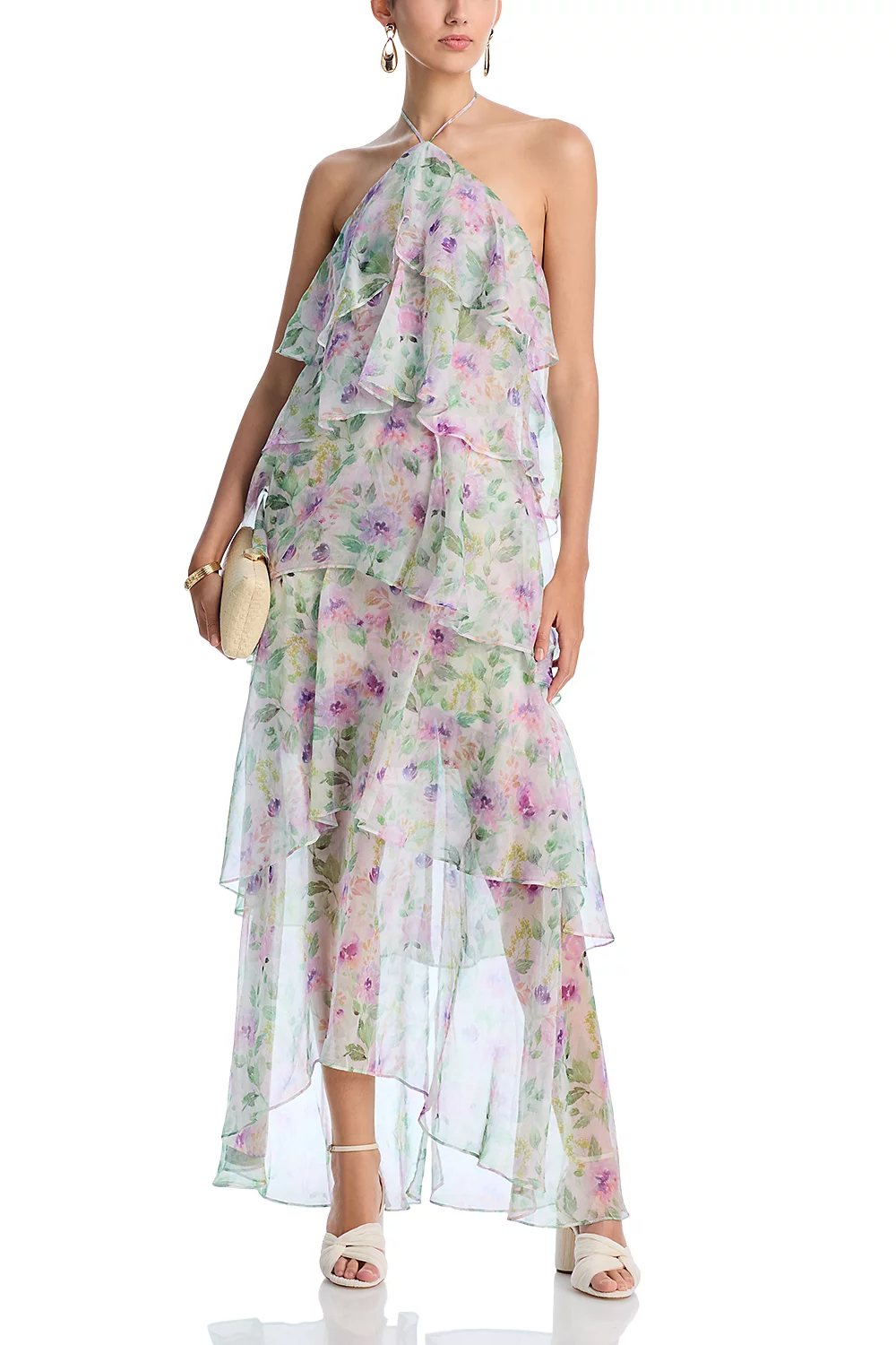 Lucienne Sheer Cascade Maxi Dress