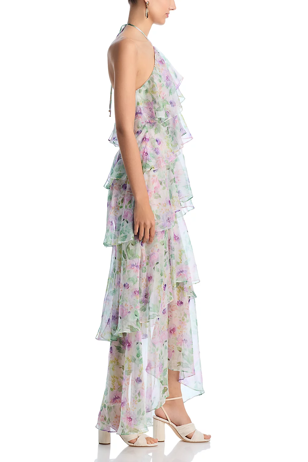 Lucienne Sheer Cascade Maxi Dress