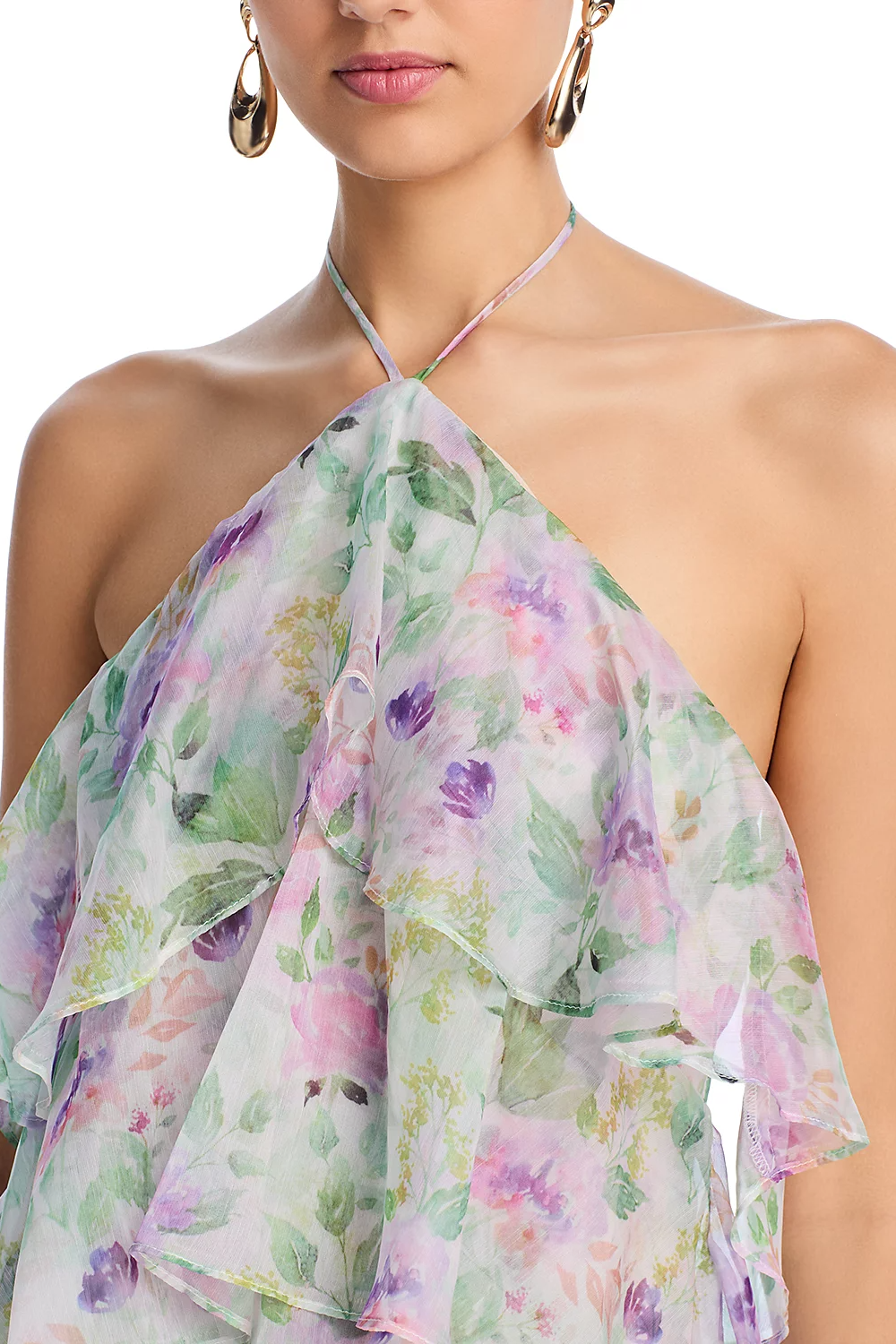 Lucienne Sheer Cascade Maxi Dress