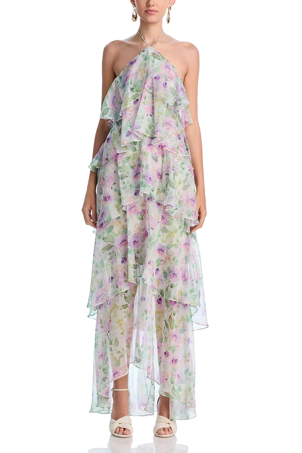 Lucienne Sheer Cascade Maxi Dress