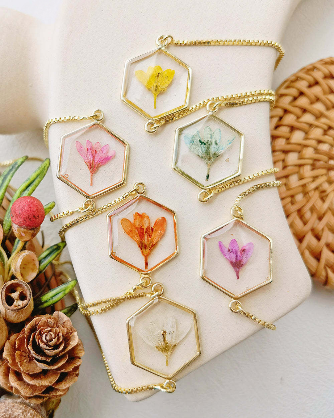 Narcissus Light Resin Cuff Bracelet