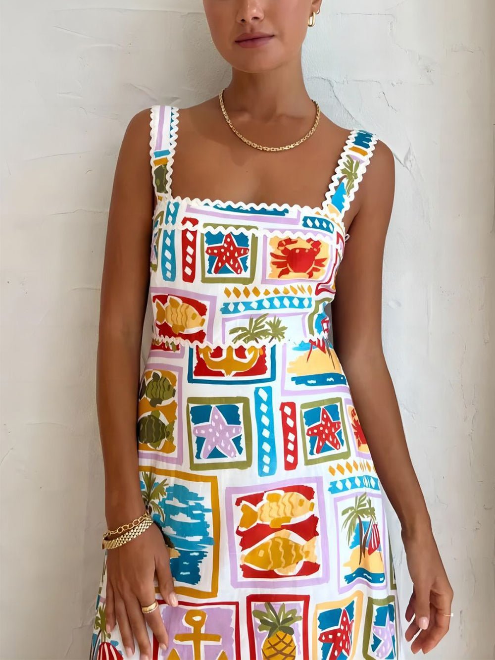Artistic Graffiti Strap Maxi Dress - TheBohoBloom