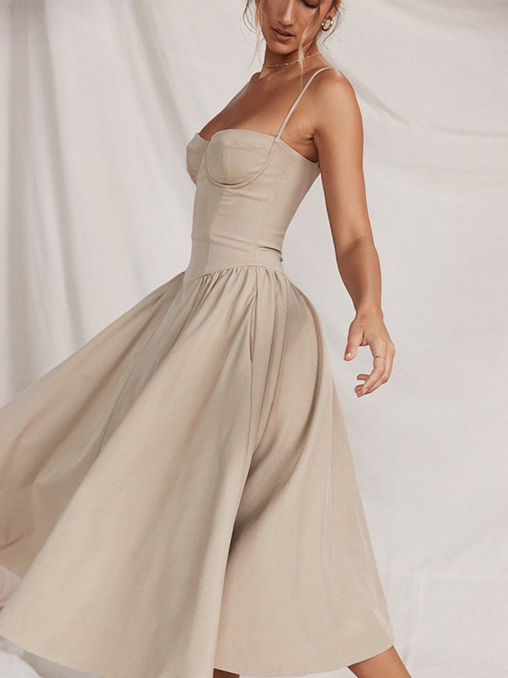 Poise Fit & Flare Midi Dress - TheBohoBloom