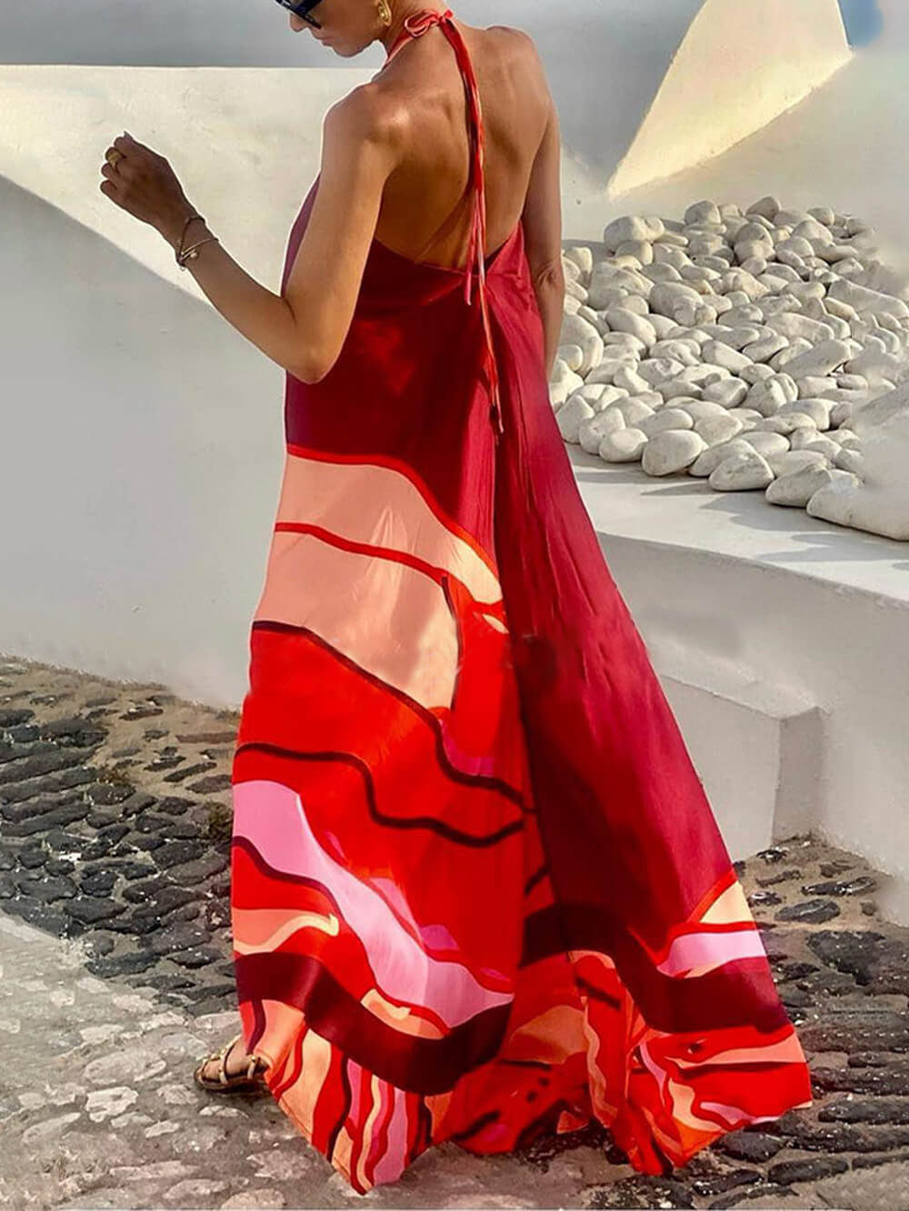 Sun - Kissed Halter Maxi Dress - TheBohoBloom