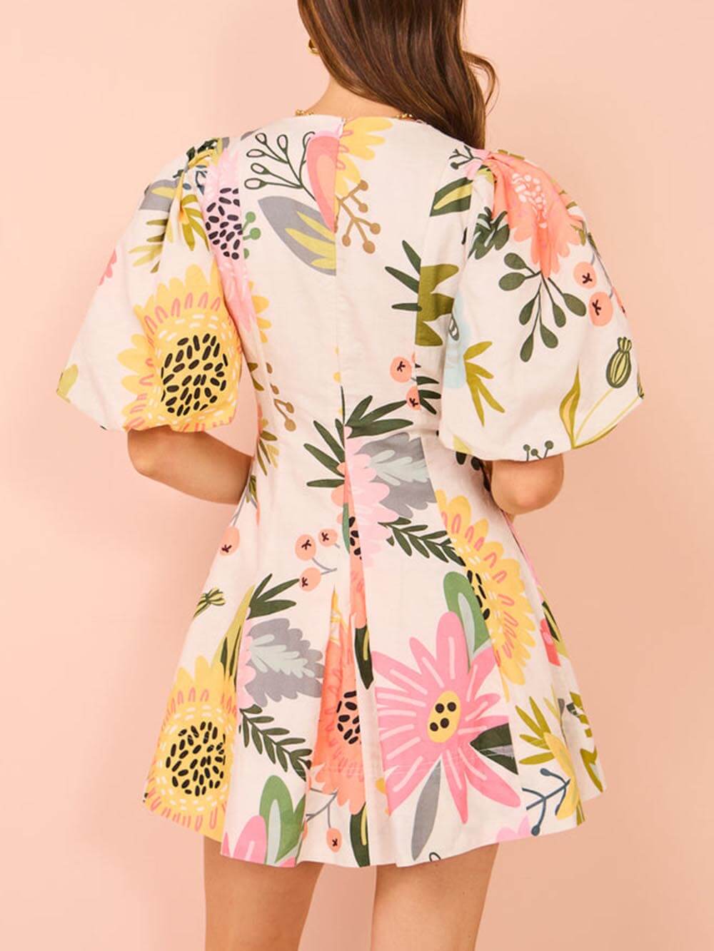 Petal Perfect Puff Sleeve Mini Dress - TheBohoBloom