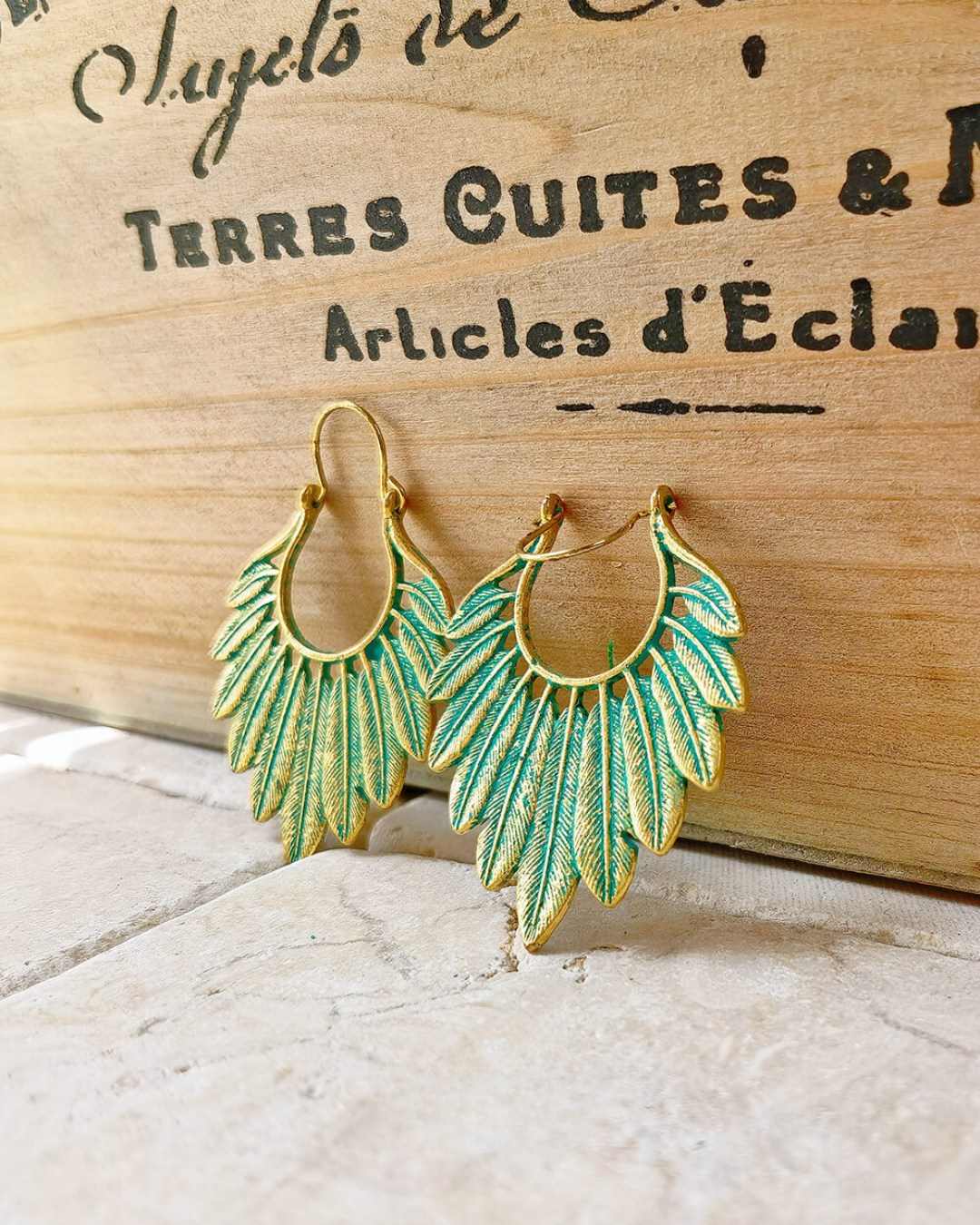 Turquoise Dusk Feather Earrings