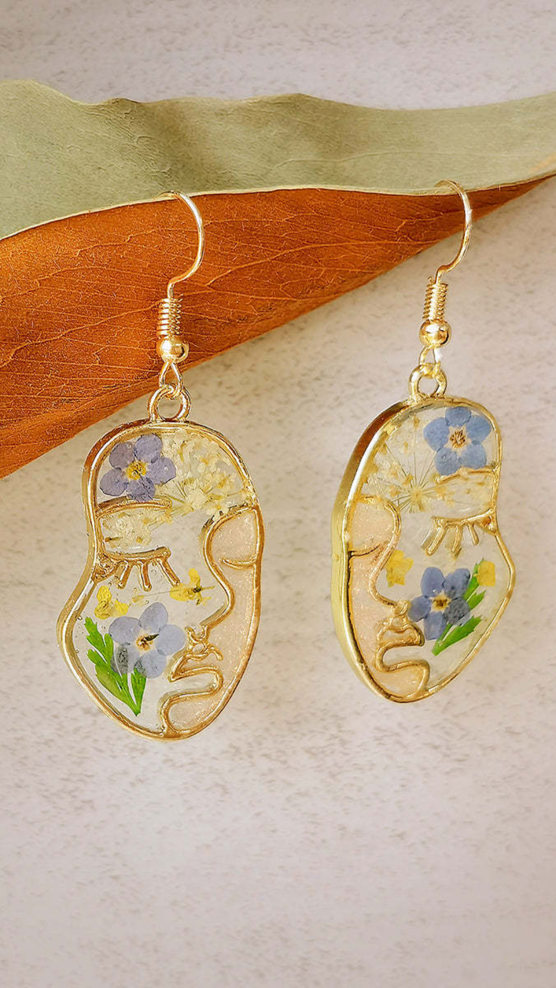 Painted Bloom Face Earrings