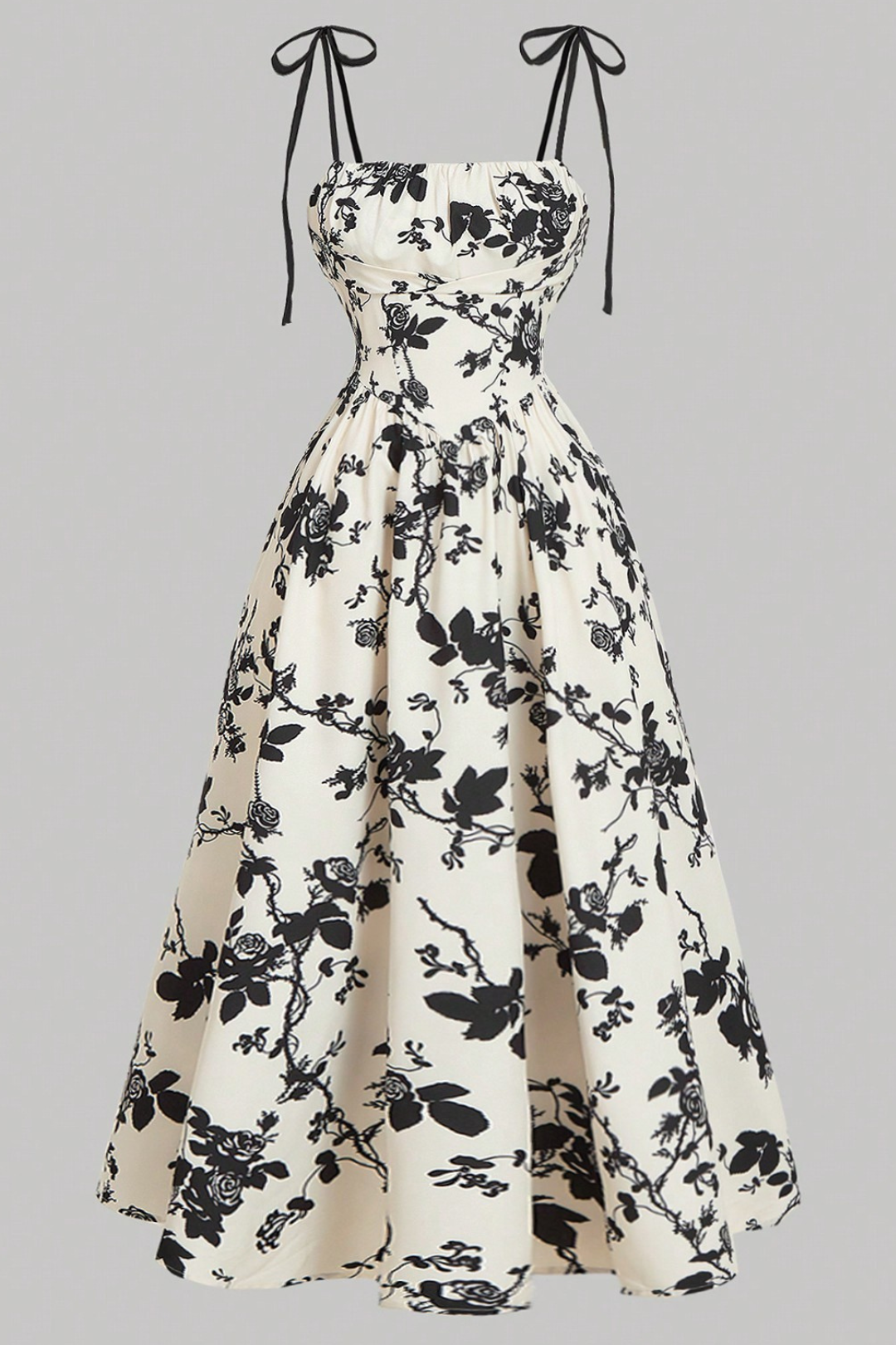 Inkwash Petal Romance Midi Dress