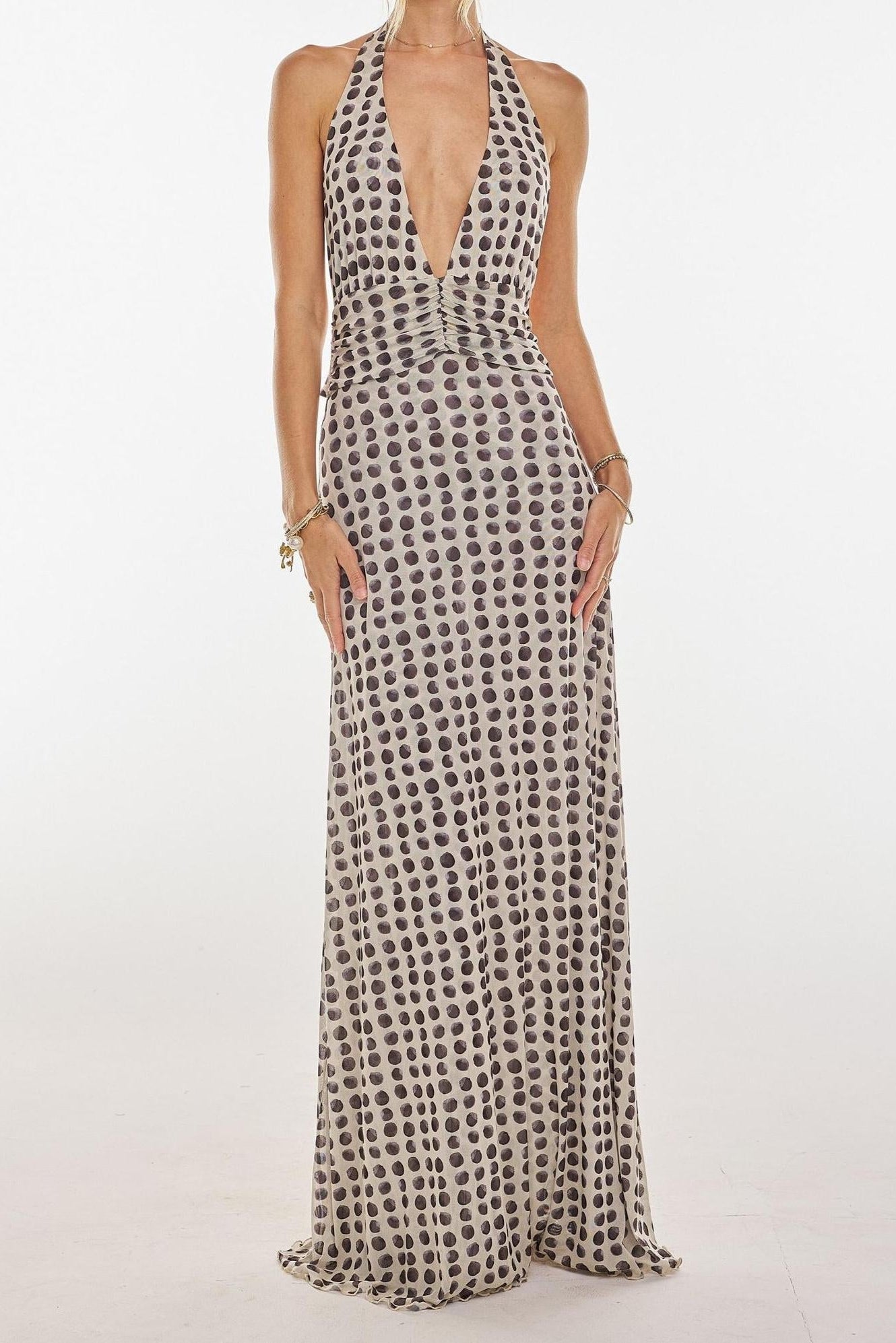 Camoni Polka Dot Diary Maxi Dress