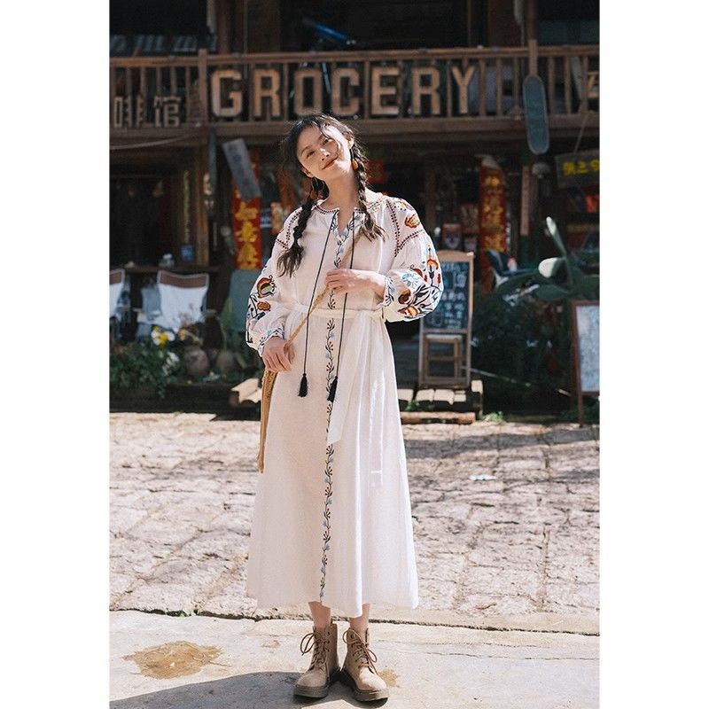 Embroidered Harmony Maxi Dress - TheBohoBloom