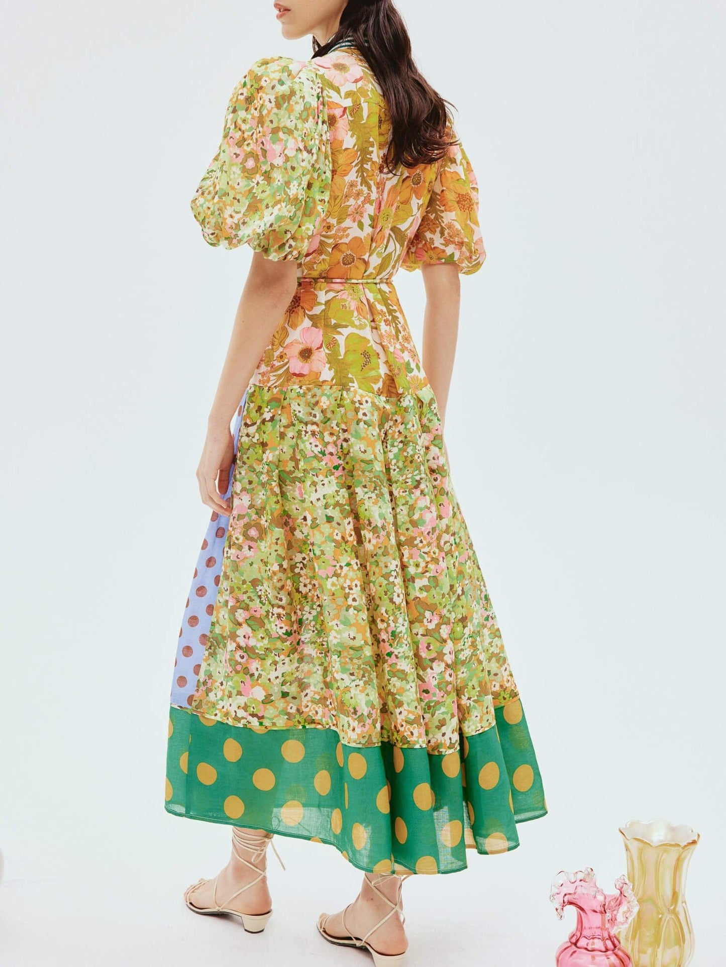 Victorian Blossom Puff Sleeve Midi Dress - TheBohoBloom