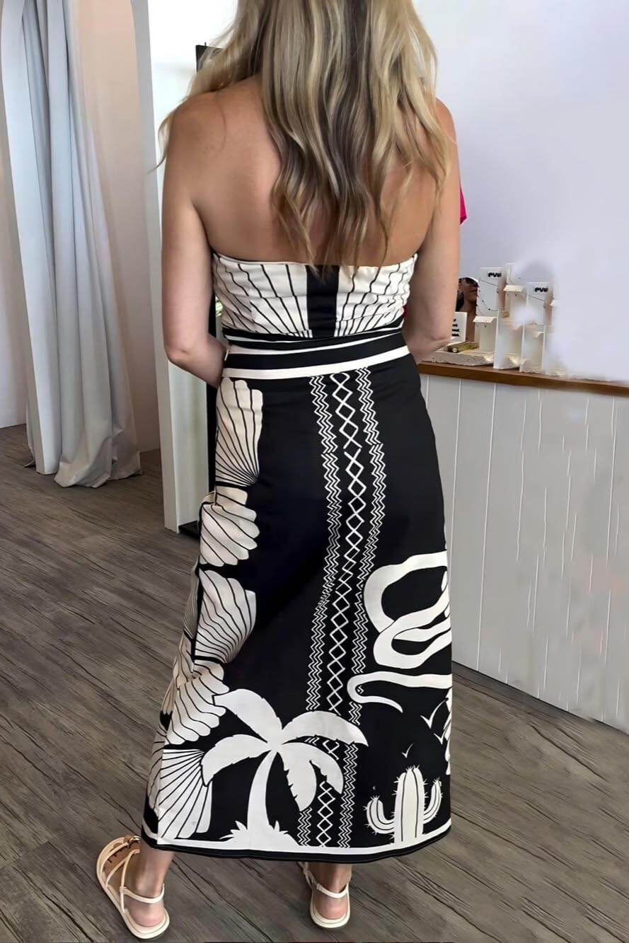 Unique Beautiful Floral Print Off-The-Shoulder Midi Dress