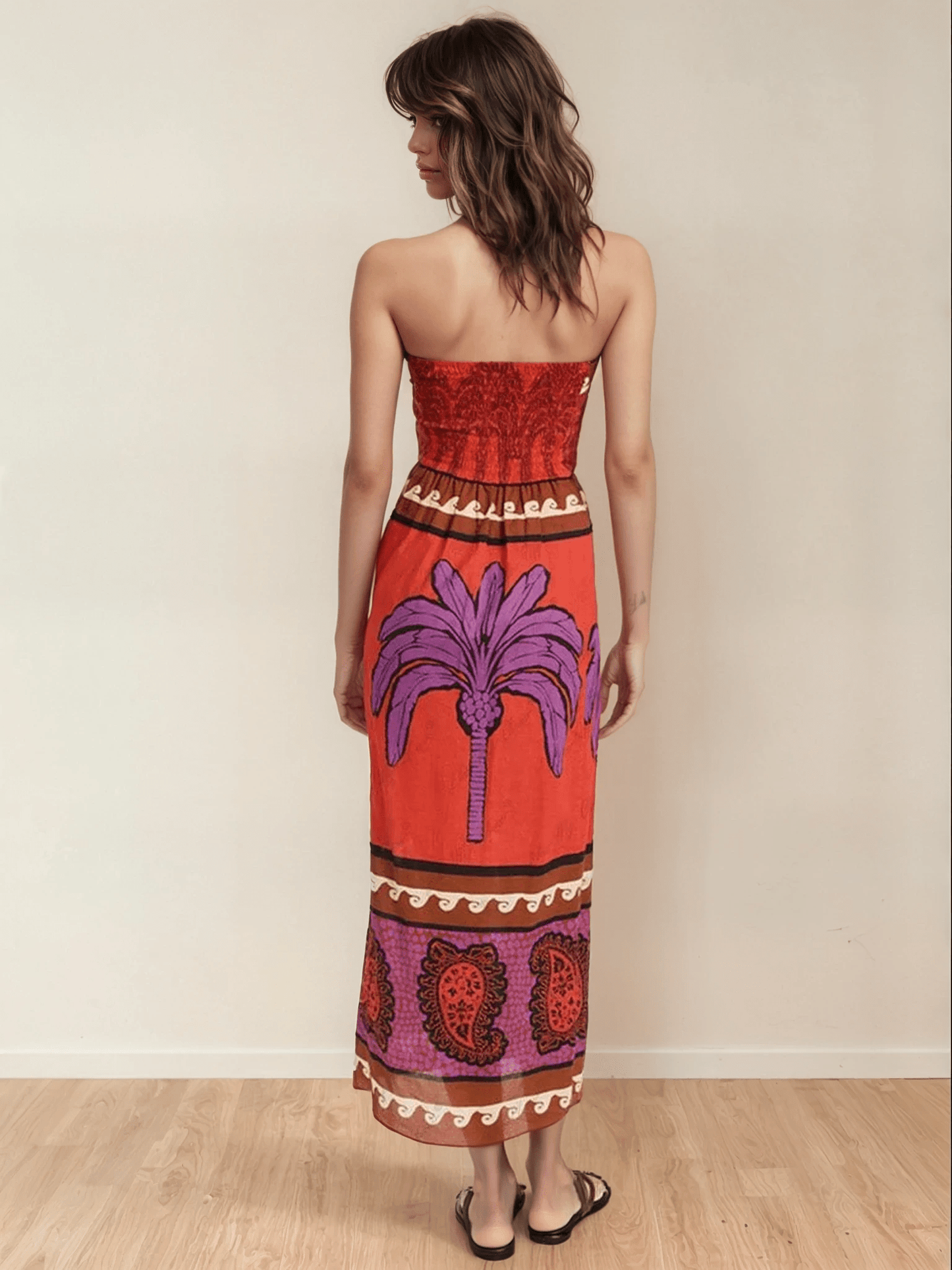Palm Paradise Floral Midi Dress - TheBohoBloom