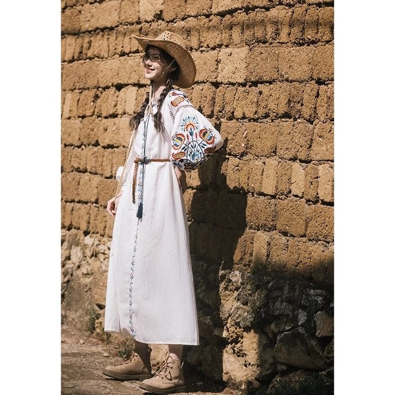 Embroidered Harmony Maxi Dress - TheBohoBloom