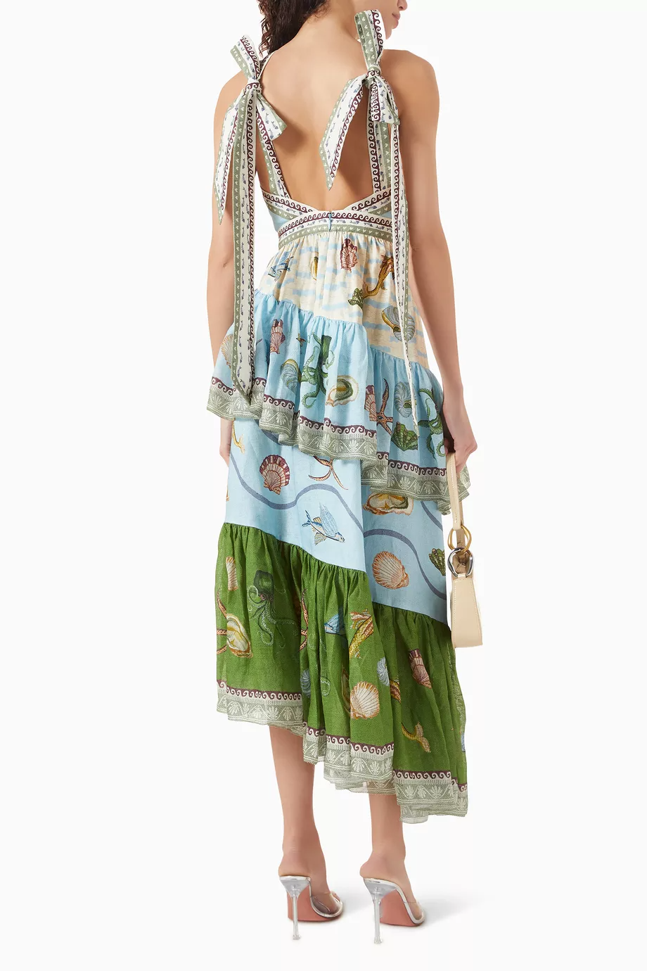 Atlantis Drift Tiered Midi Dress