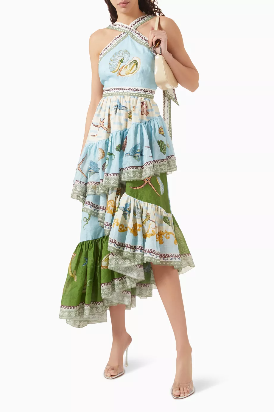 Atlantis Drift Tiered Midi Dress