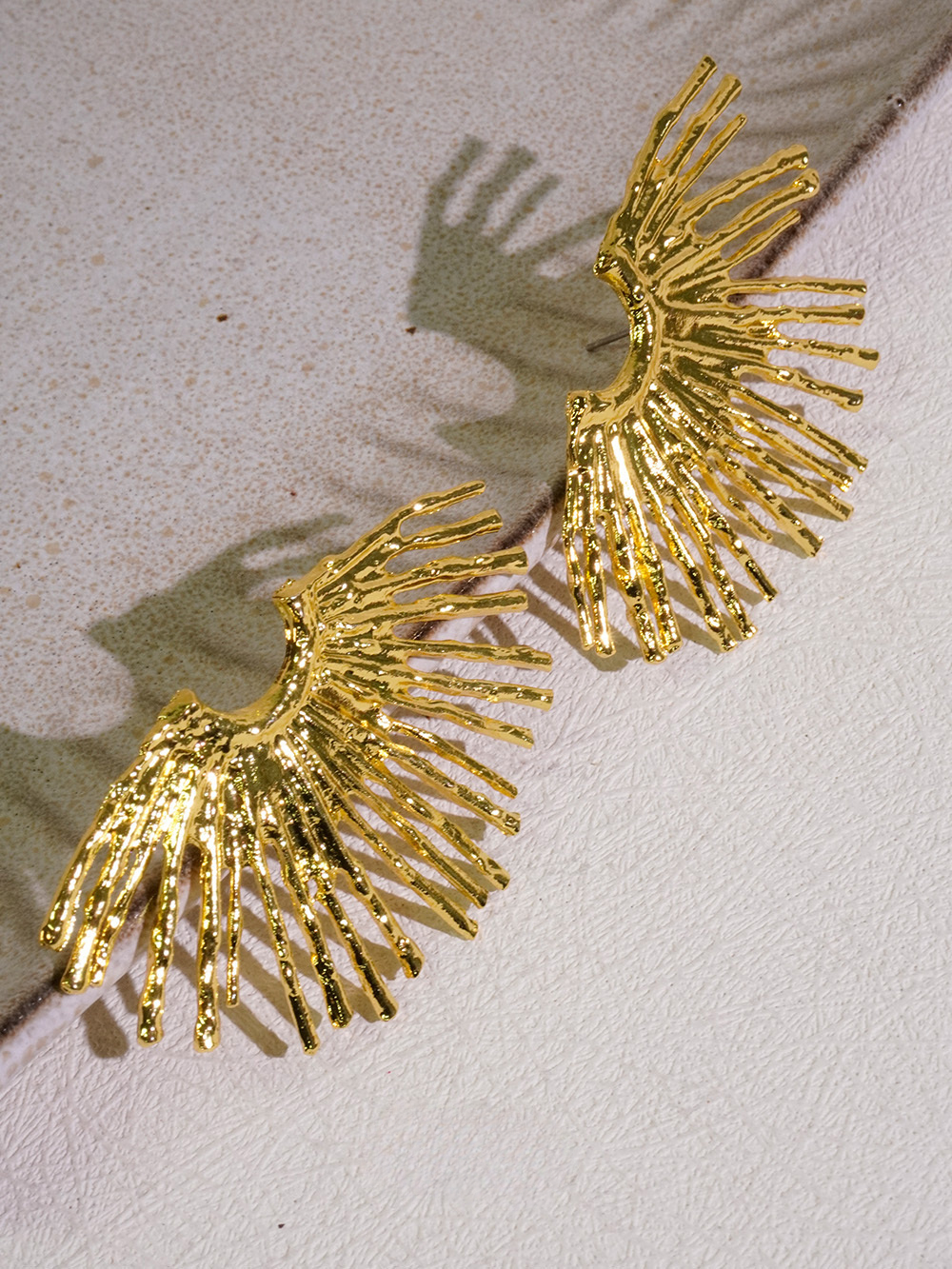 Cosmic Glint Fan Earrings