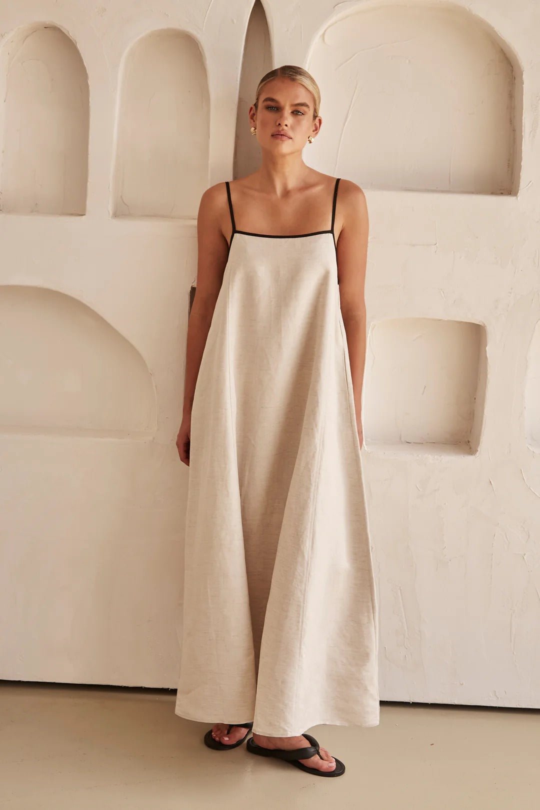 Tranquil Linen Maxi Dress - TheBohoBloom
