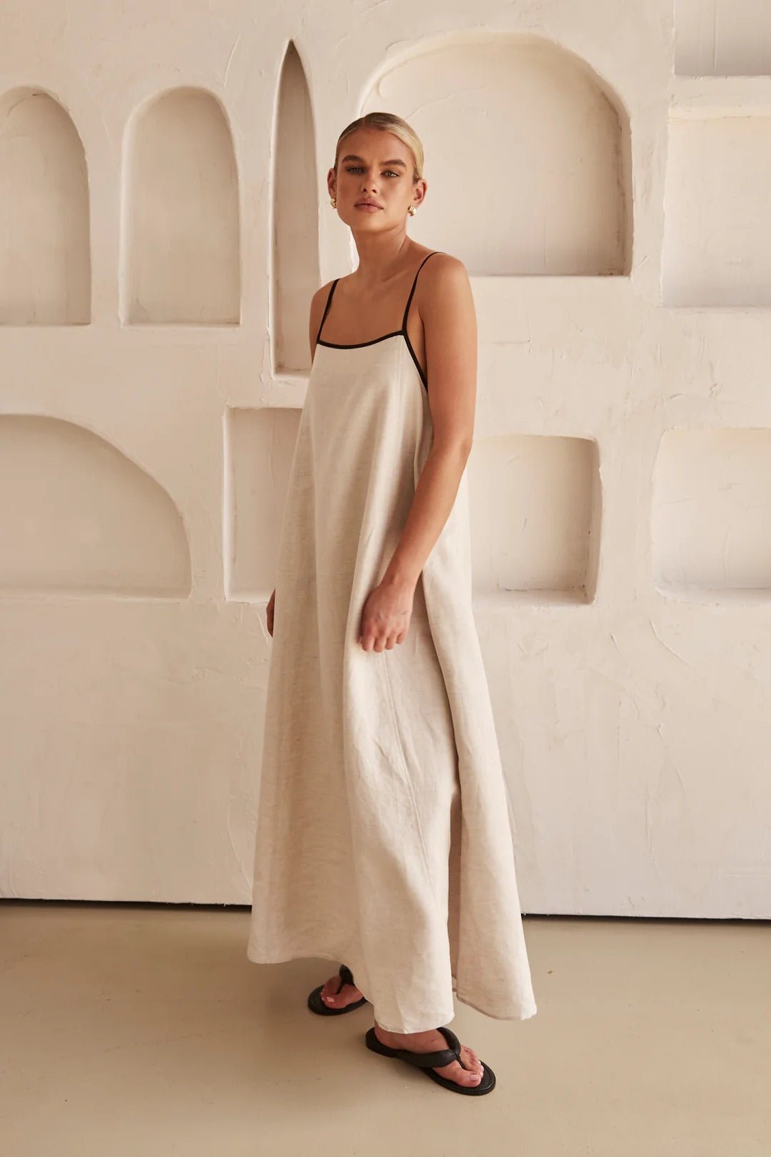 Tranquil Linen Maxi Dress - TheBohoBloom