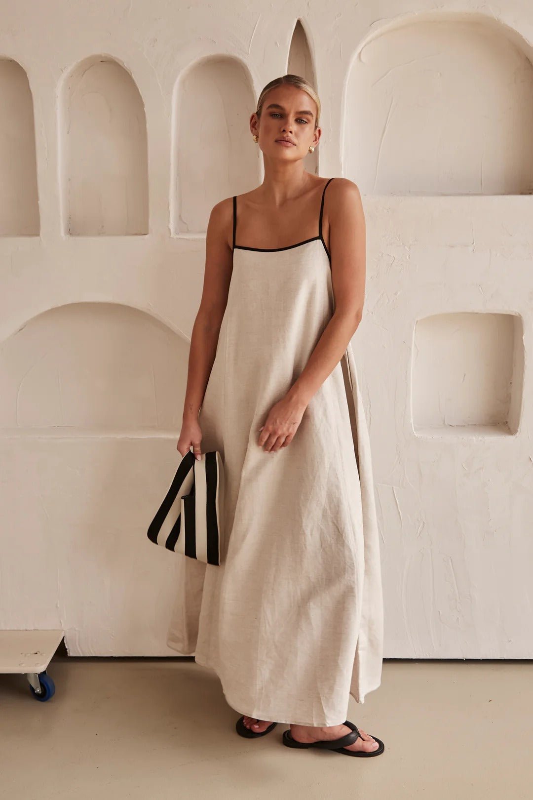Tranquil Linen Maxi Dress - TheBohoBloom
