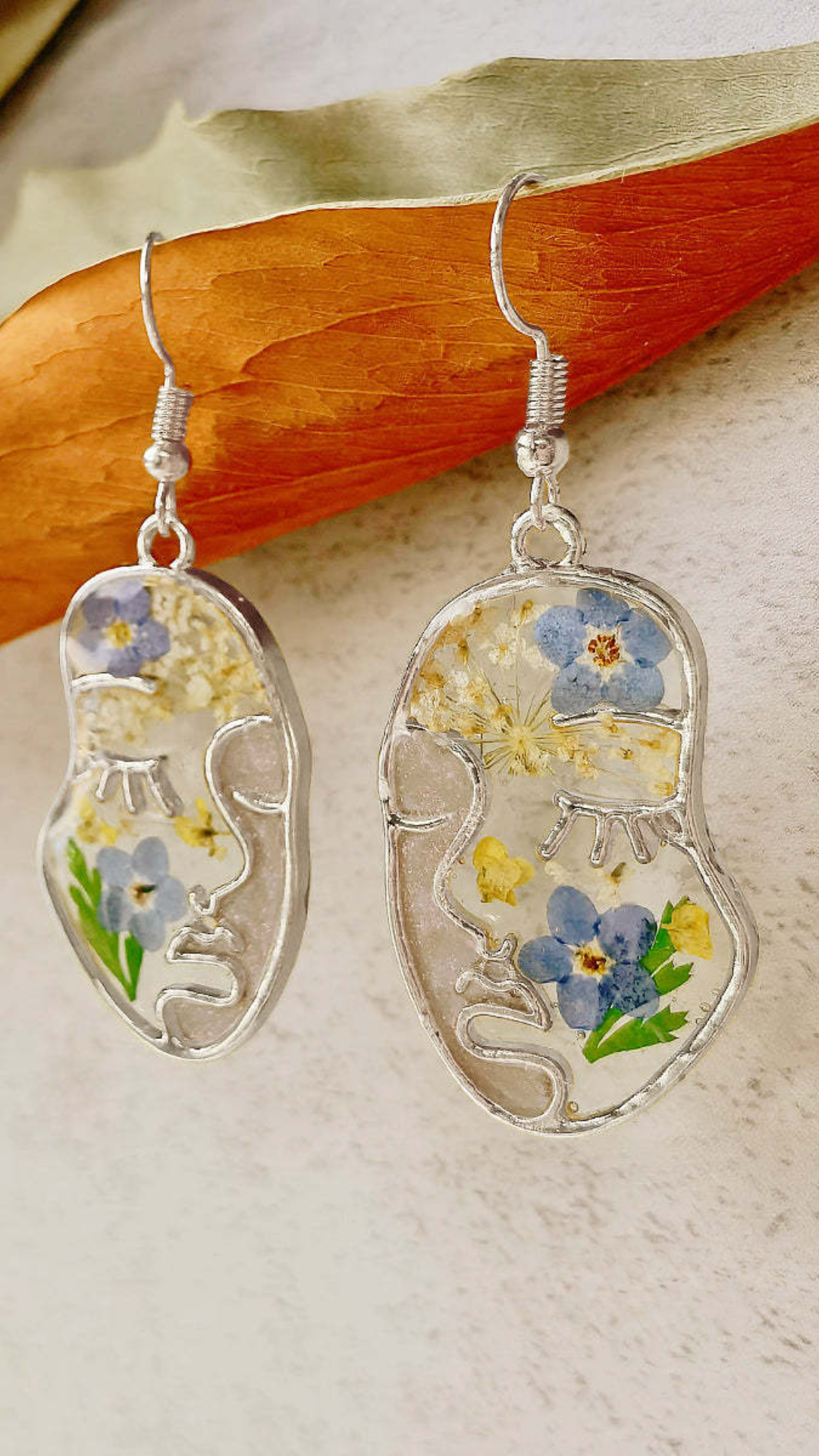 Painted Bloom Face Earrings