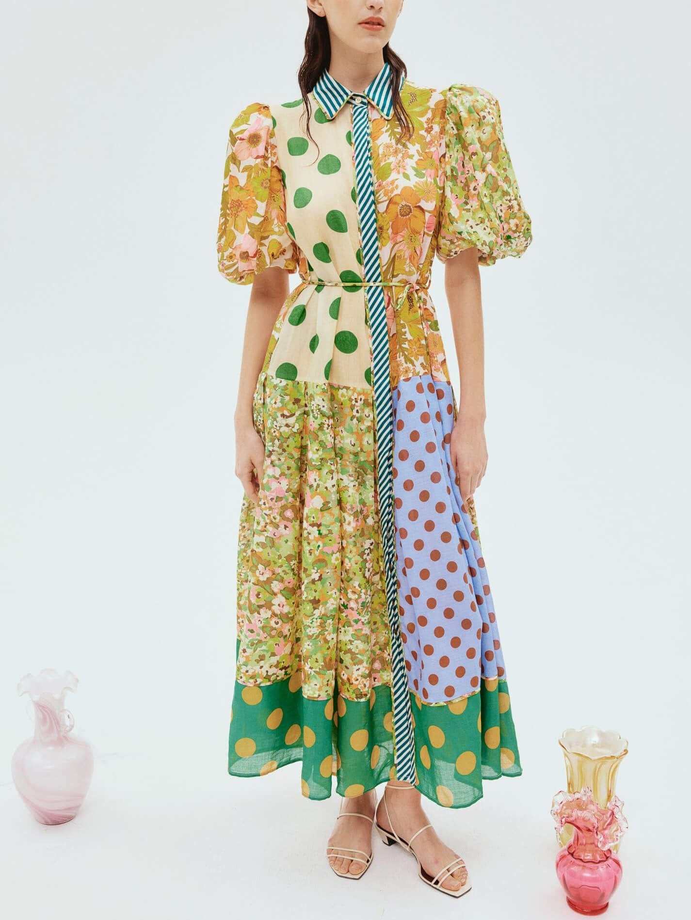 Victorian Blossom Puff Sleeve Midi Dress - TheBohoBloom