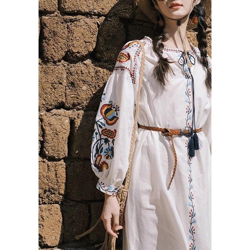 Embroidered Harmony Maxi Dress - TheBohoBloom