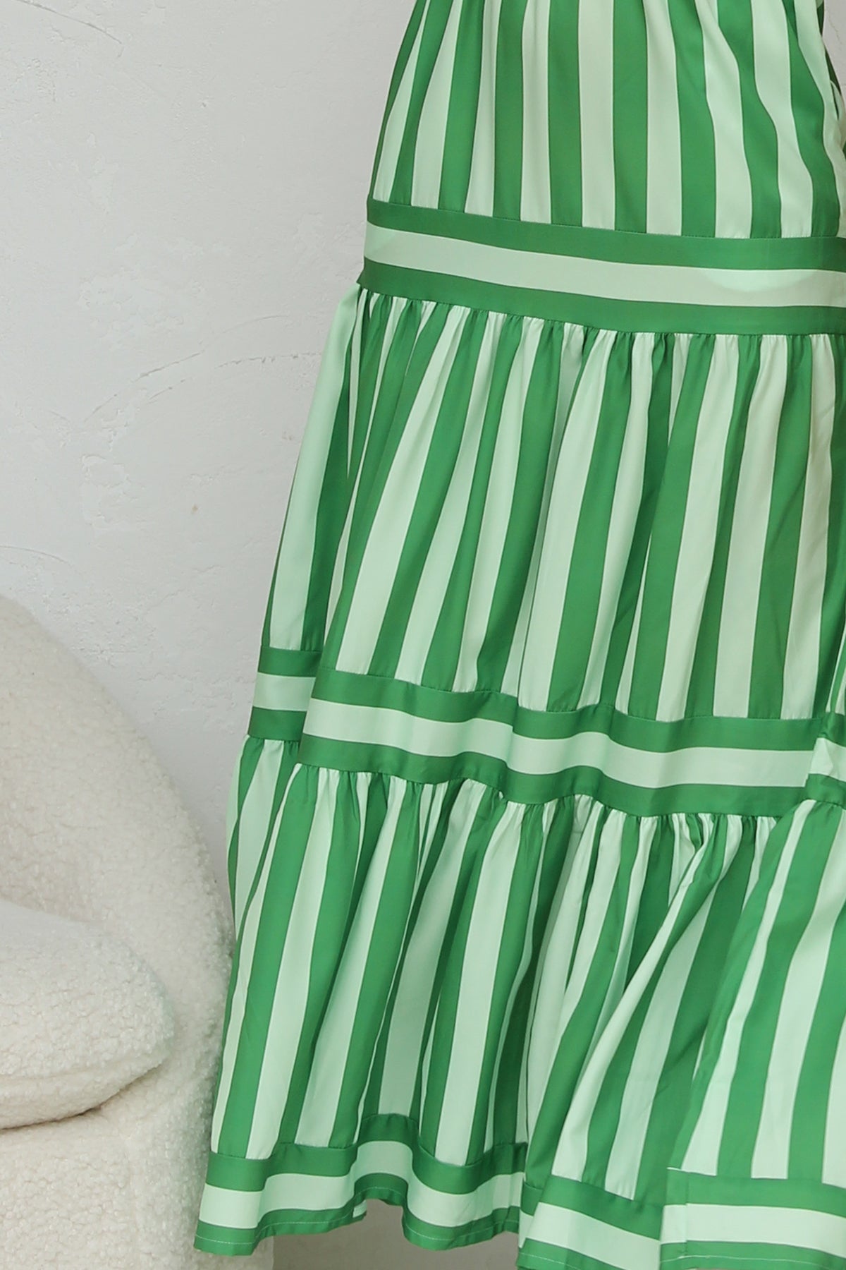 Mint Mojito Striped Maxi Dress - TheBohoBloom