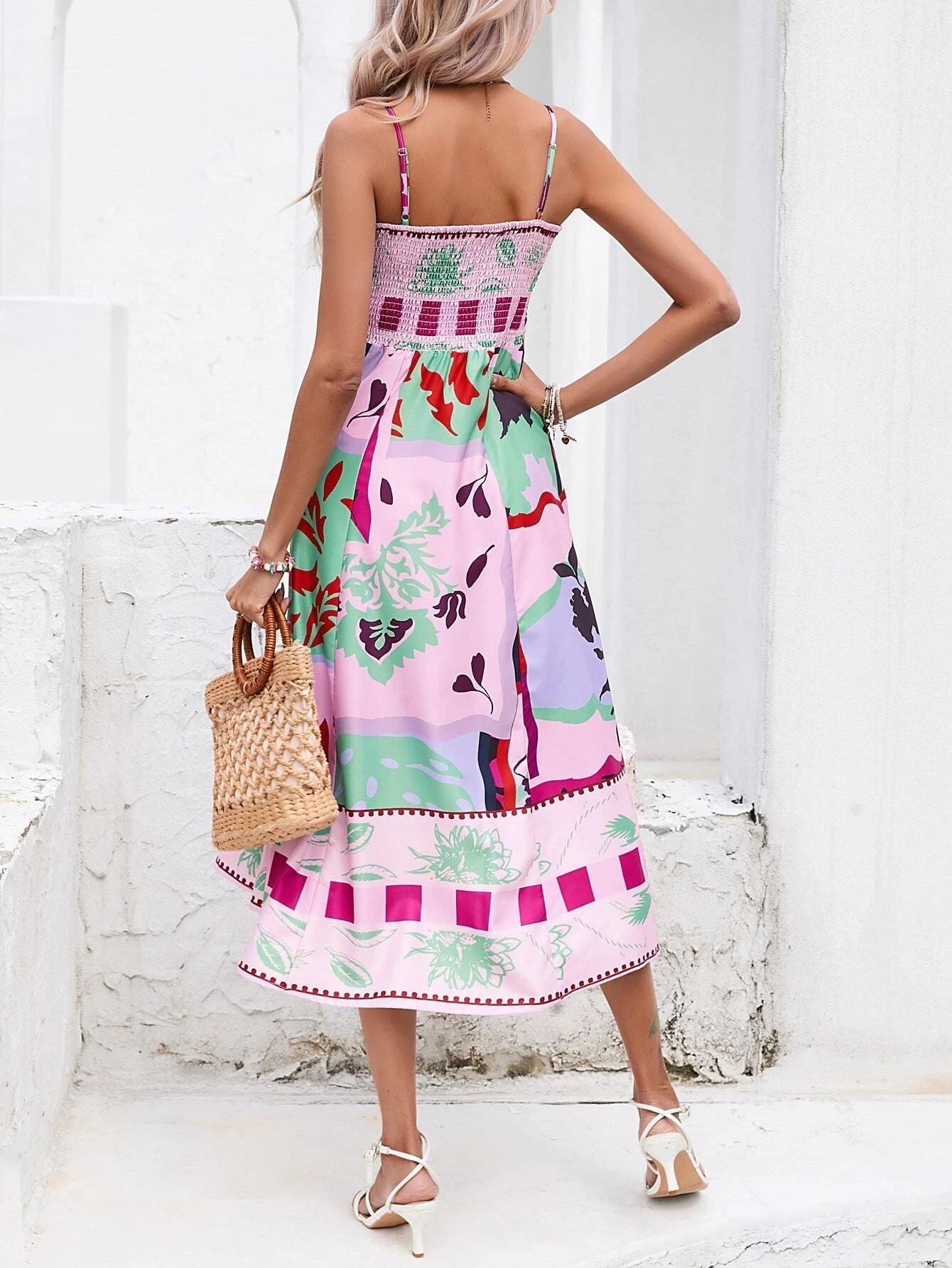 Vibrant Vision Patchwork Midi Dress - TheBohoBloom