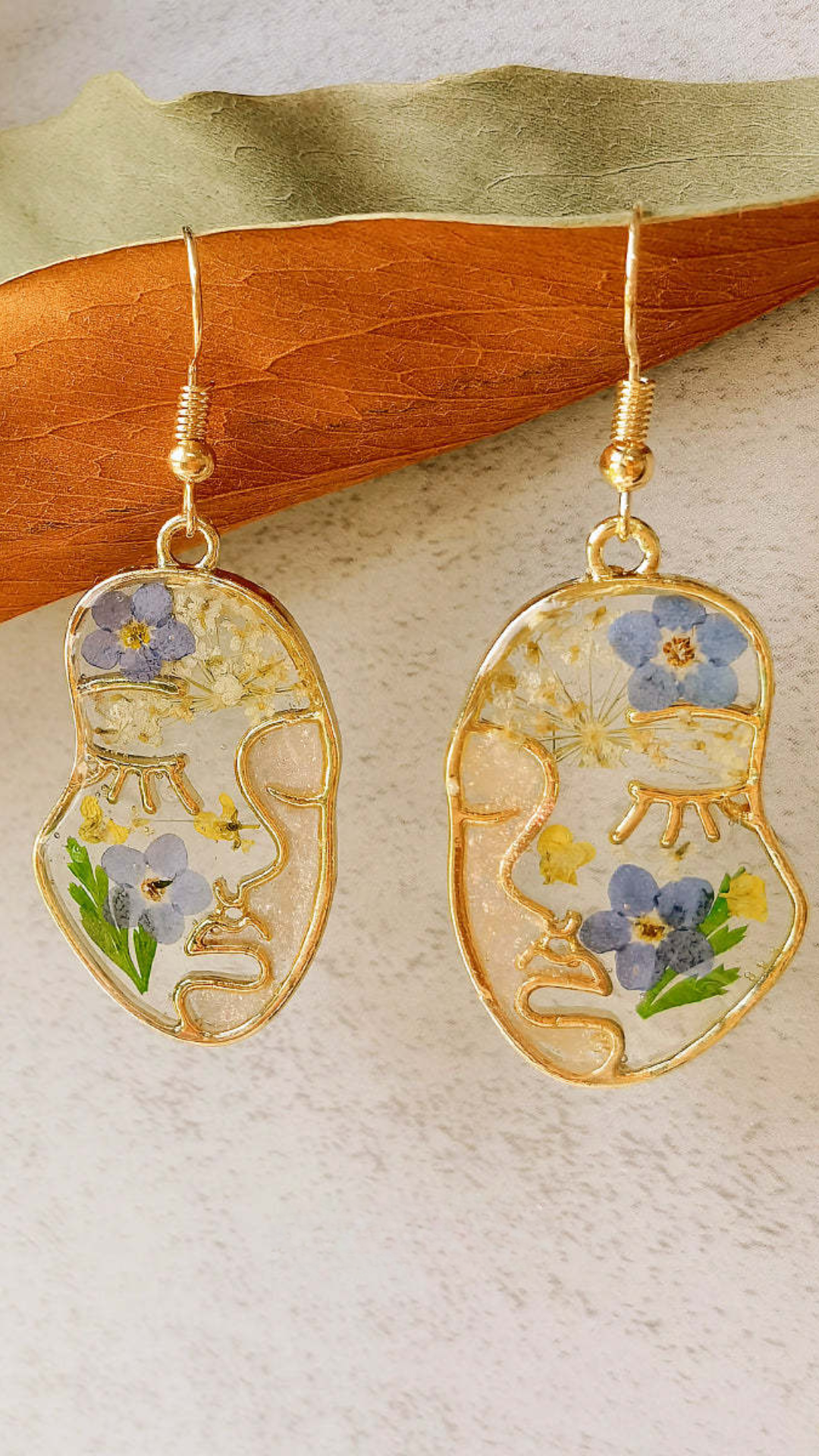 Painted Bloom Face Earrings